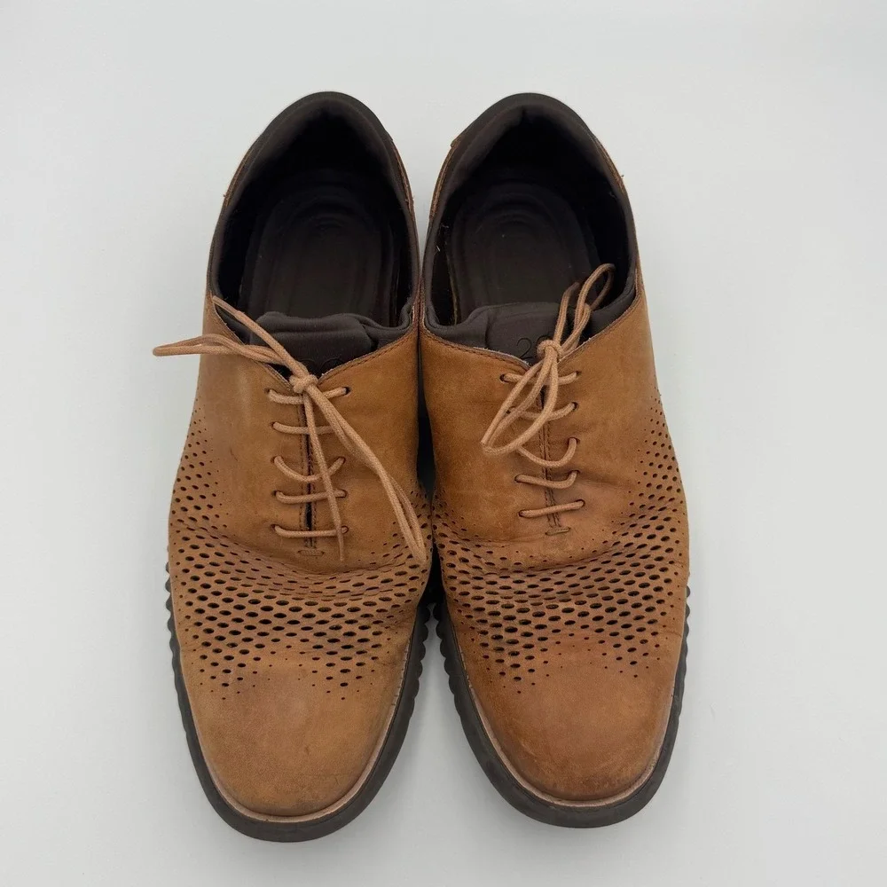 Cole Haan Brown 2.ZeroGrand Laser Wingtip Oxford Shoes 10.5 NO BOX
